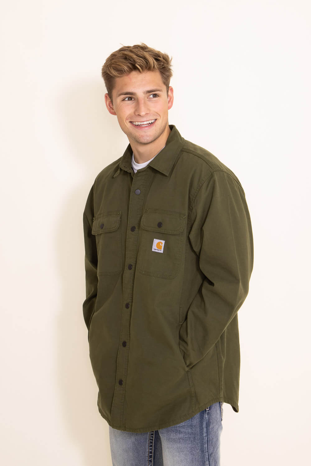 Carhartt Relaxed Canvas Shacket for Men in Green 