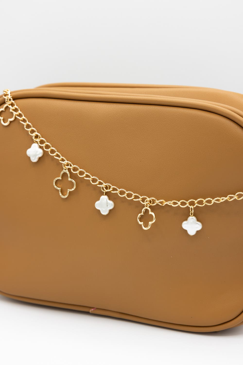 Clover Chain Purse Charm in Gold