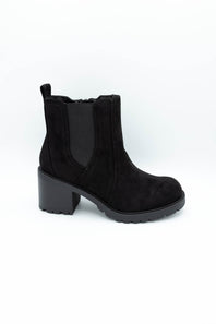 Soda Spirea Lug Booties for Women in Black