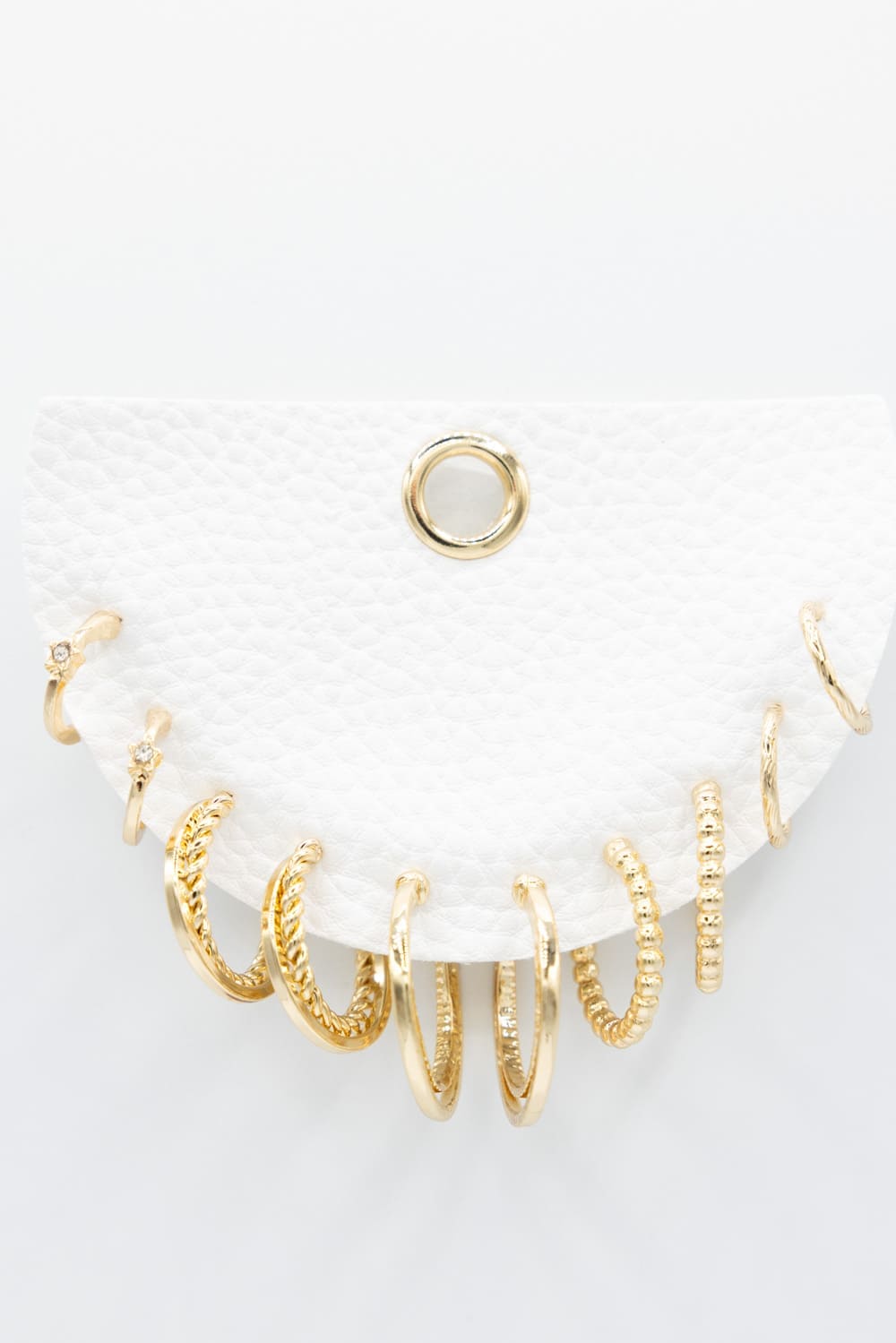 Five Pair Hoop Earrings Set for Women in Gold