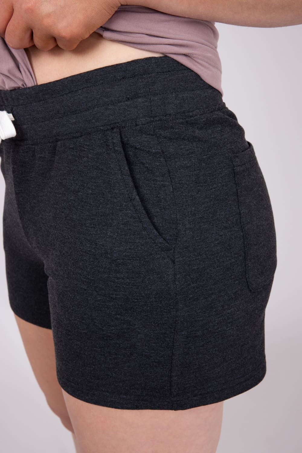 Free Fly Bamboo Lightweight Fleece Shorts for Women in Heather Black