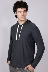 Free Fly Bamboo Slub Hoodie II for Men in Black Sand