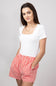 Seamless Double Layer Knit Bodysuit for Women in White