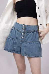 High Waist Flare Denim Shorts for Women