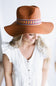 Straw Wide Brim Hat with Band for Women in Rust