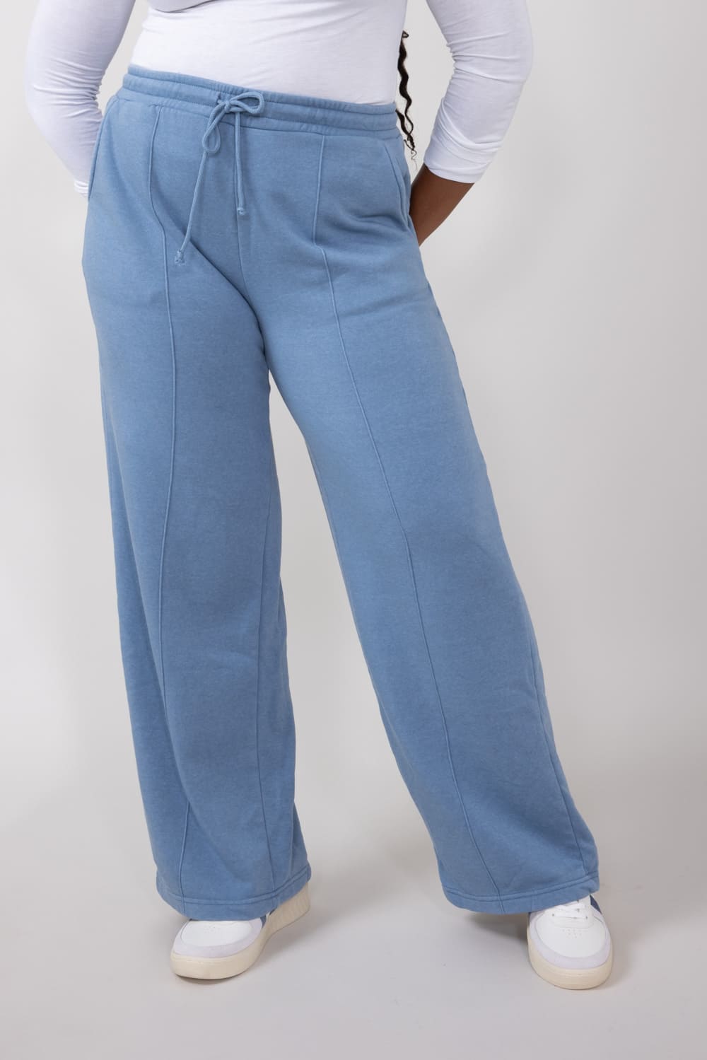 Knit Lounge Pants for Women in Gray Blue