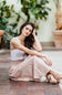 Floral Midi Skirt for Women in Pink 