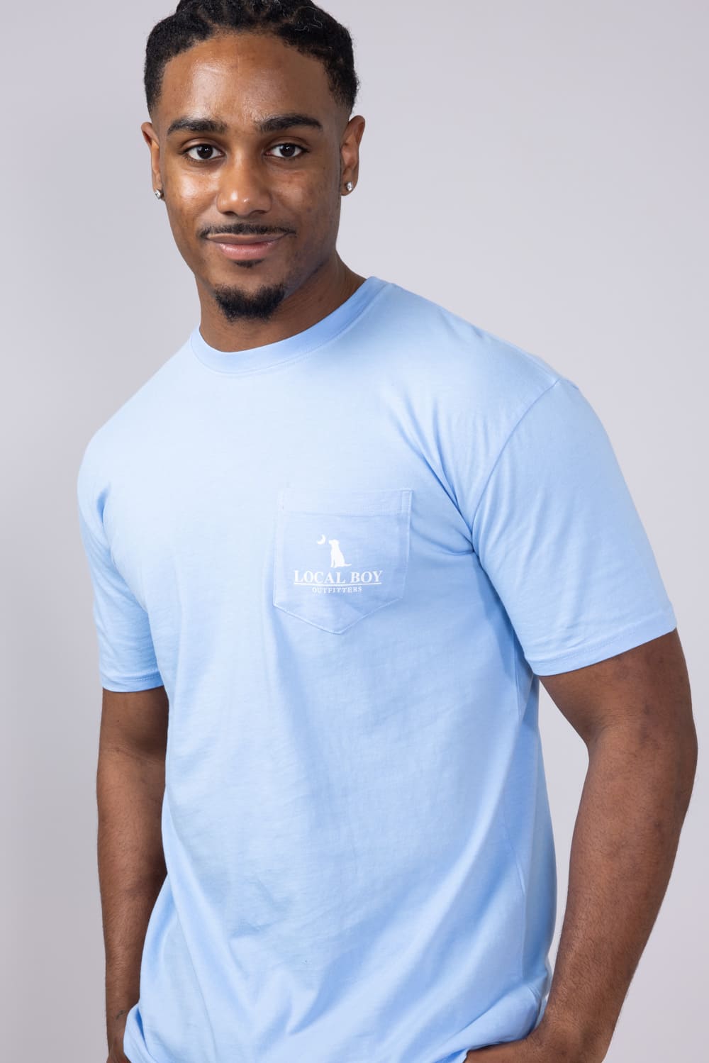 Local Boy Peppermint T-Shirt for Men in Washed Denim