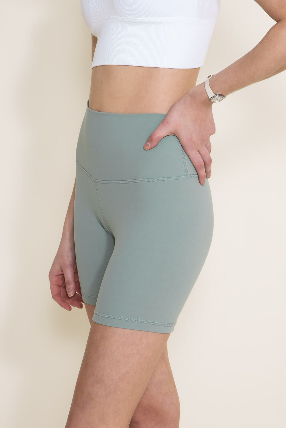 Love Tree Biker Shorts for Women in Green