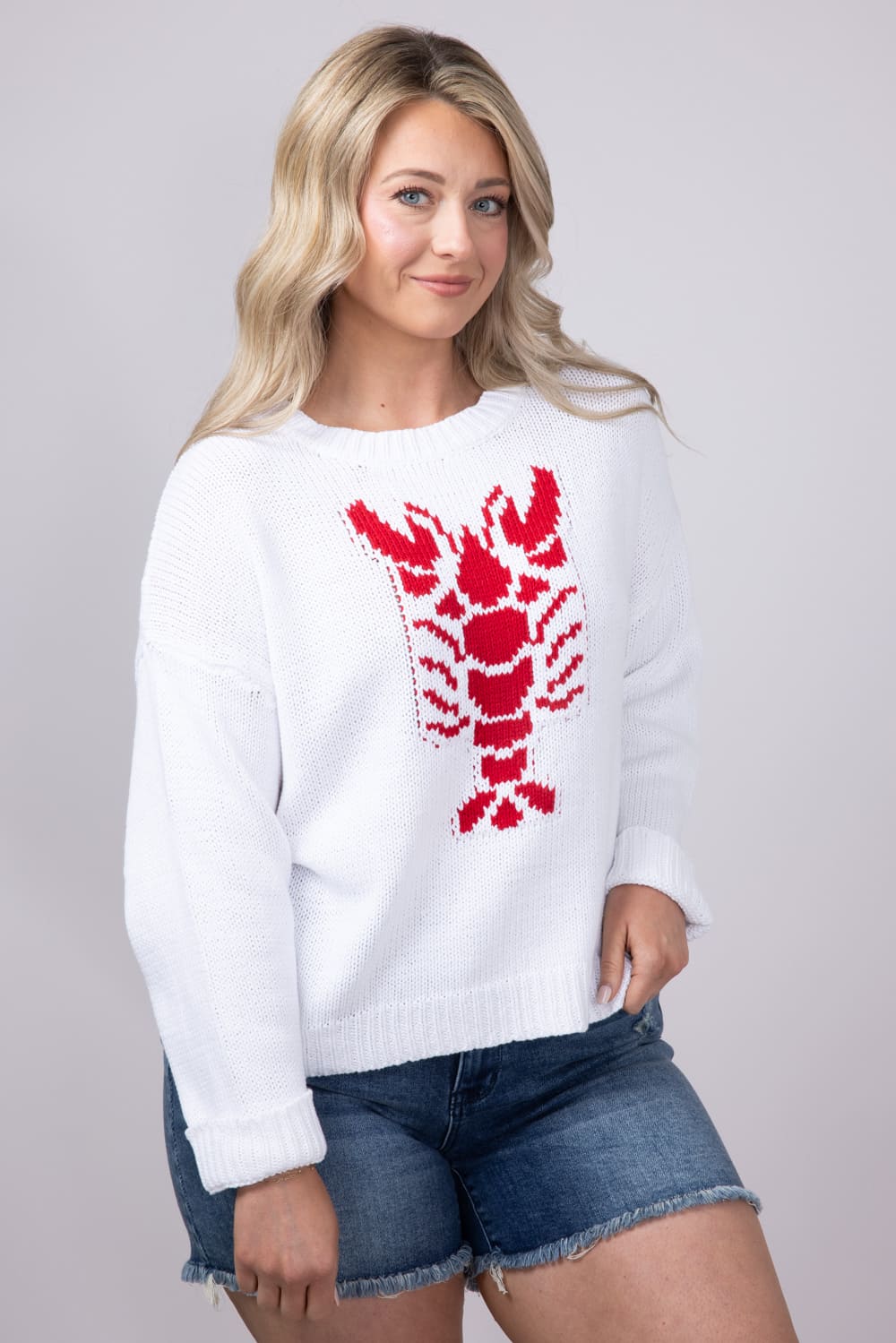 Miracle Lobster Sweater for Women in White