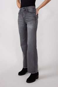 Mica Super High Rise Wide Leg Jeans for Women in Dark Grey