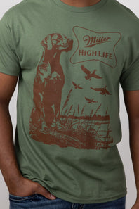 Miller Wildlife Dogs and Ducks T-Shirt for Men in Green