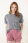 Mineral Wash Knit T-Shirt for Women in Charcoal