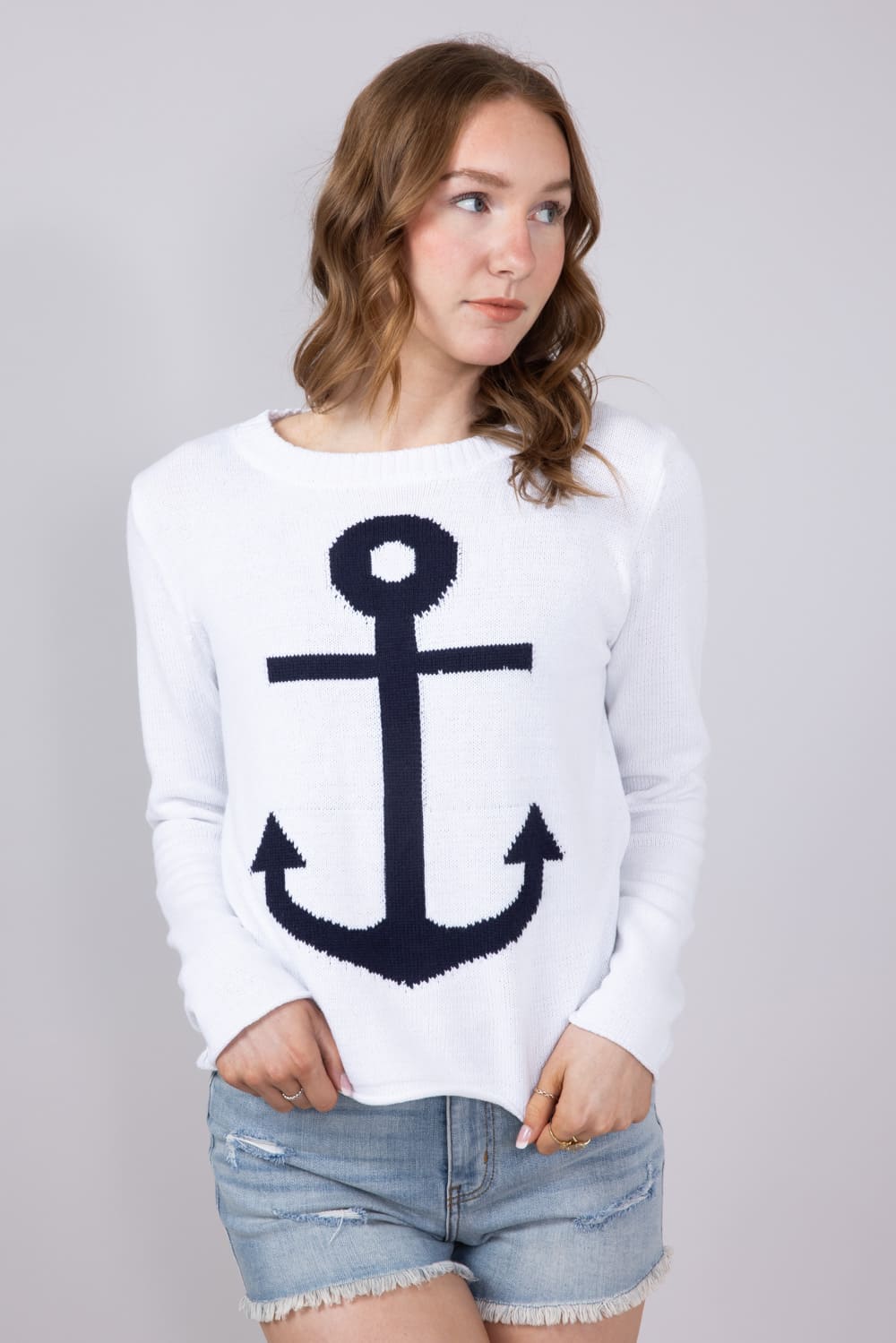 Miracle Anchor Lightweight Sweater for Women in Ivory