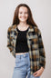 O’Neill Youth Bennet Super Fleece Plaid Shacket for Girls in Lint Green Plaid