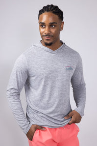 Patagonia Men’s Capeliene Cool Daily Graphic Hooded T-Shirt for Men in Feather Grey