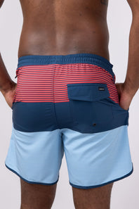 Quiksilver Surfsilk Tijuana Striped Volley 7” Shorts for Men in Navy