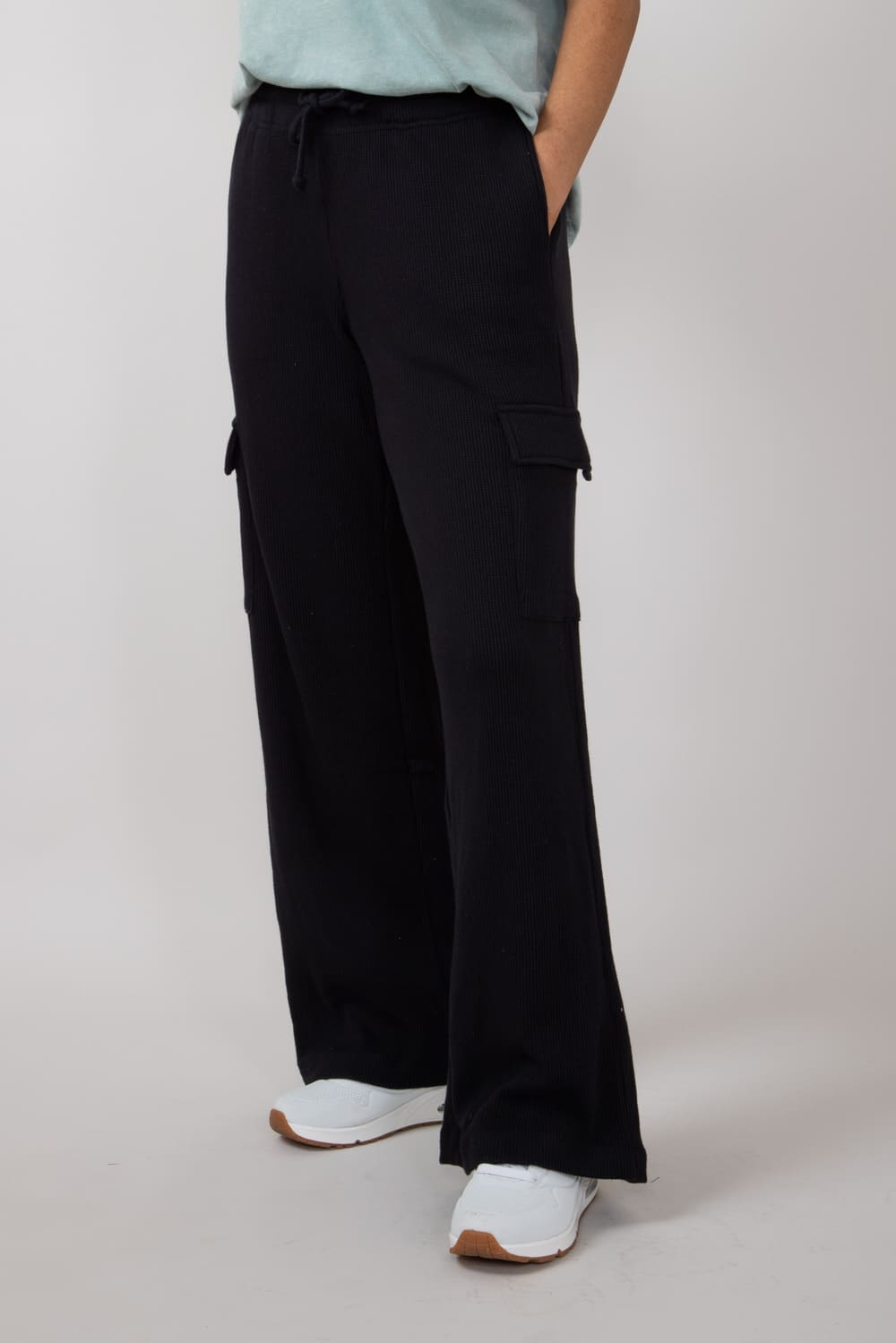 Willa Wide Leg Cargo Pants for Women in Black
