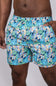 Floral Print 6” Swim Shorts for Men in Navy