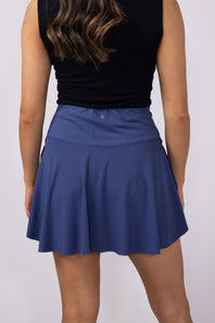 Womens Simply Southern Crossed Waistband Skort for Women in Cobalt Blue