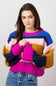 Simply Southern Striped Cropped Sweater for Women in Royal