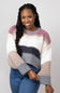 Simply Southern Striped Cropped Sweater for Women in Plum