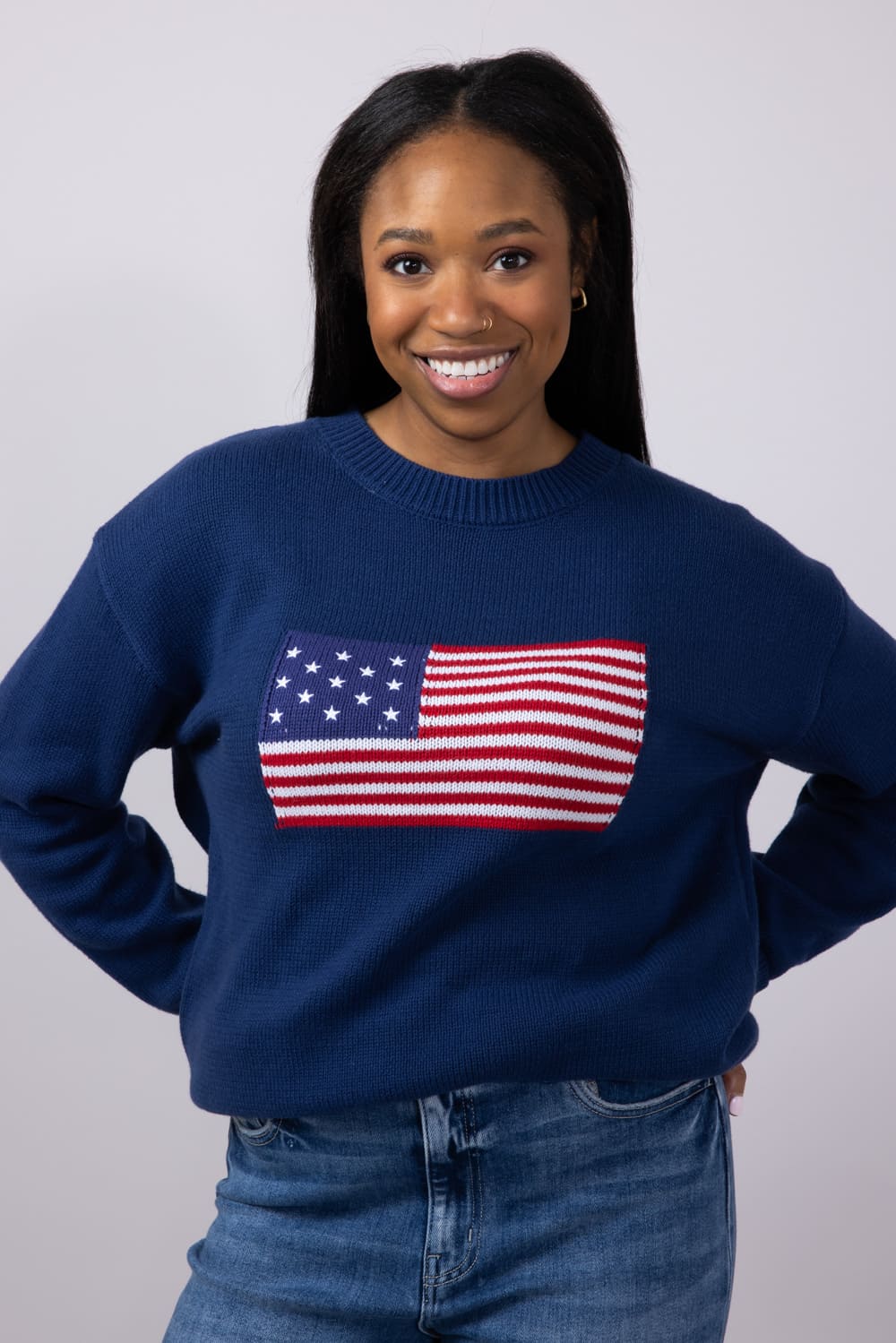 Simply Southern USA Unisex Sweater in Navy