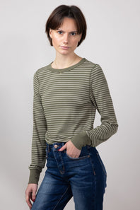 Thread & Supply Stacy Stripe Shirt for Women in Sea Turtle