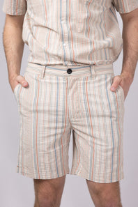 Union Paloma Seersucker 8” Shorts for Men in Cream