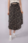 Ditsy Floral Midi Skirt for Women in Black Taupe