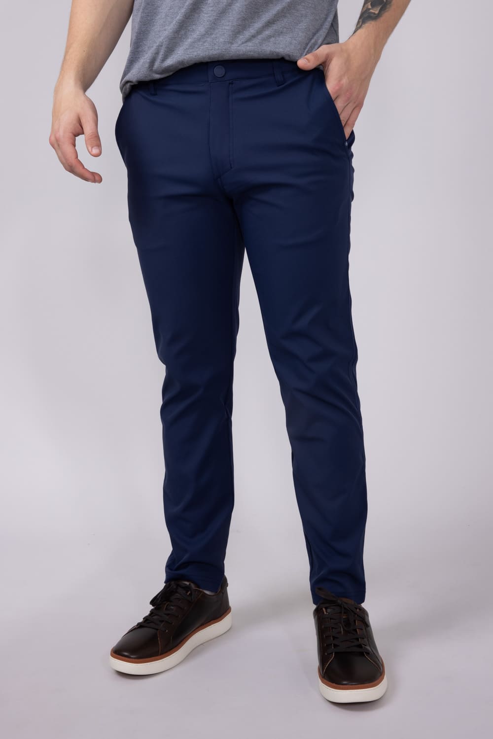 Vintage Summer Performance Flex Pants for Men in Navy