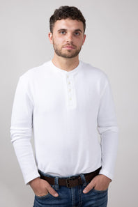 Weatherproof Vintage Waffle Henley Shirt for Men in White