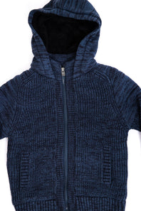 Youth Full Zip Sweater for Boys in Navy