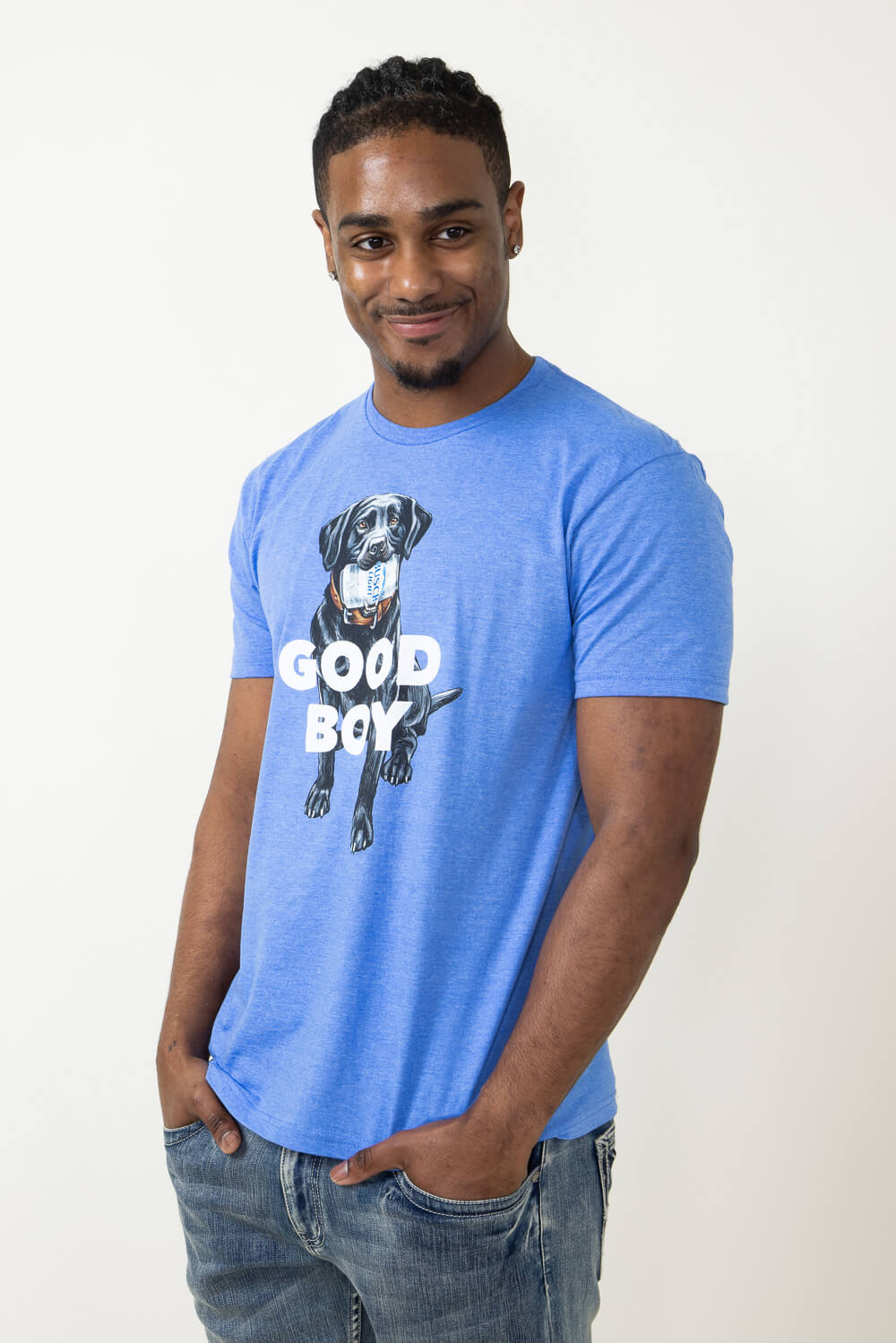  Busch Light Good Boy T-Shirt for Men in Royal Blue