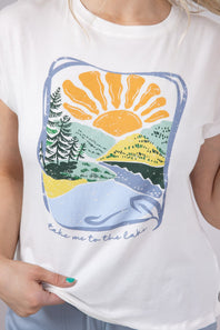 C&C California Lake Camille Every Day T-Shirt for Women in White
