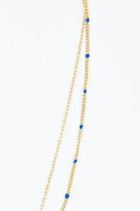 Fish Double Chain Necklace in Gold
