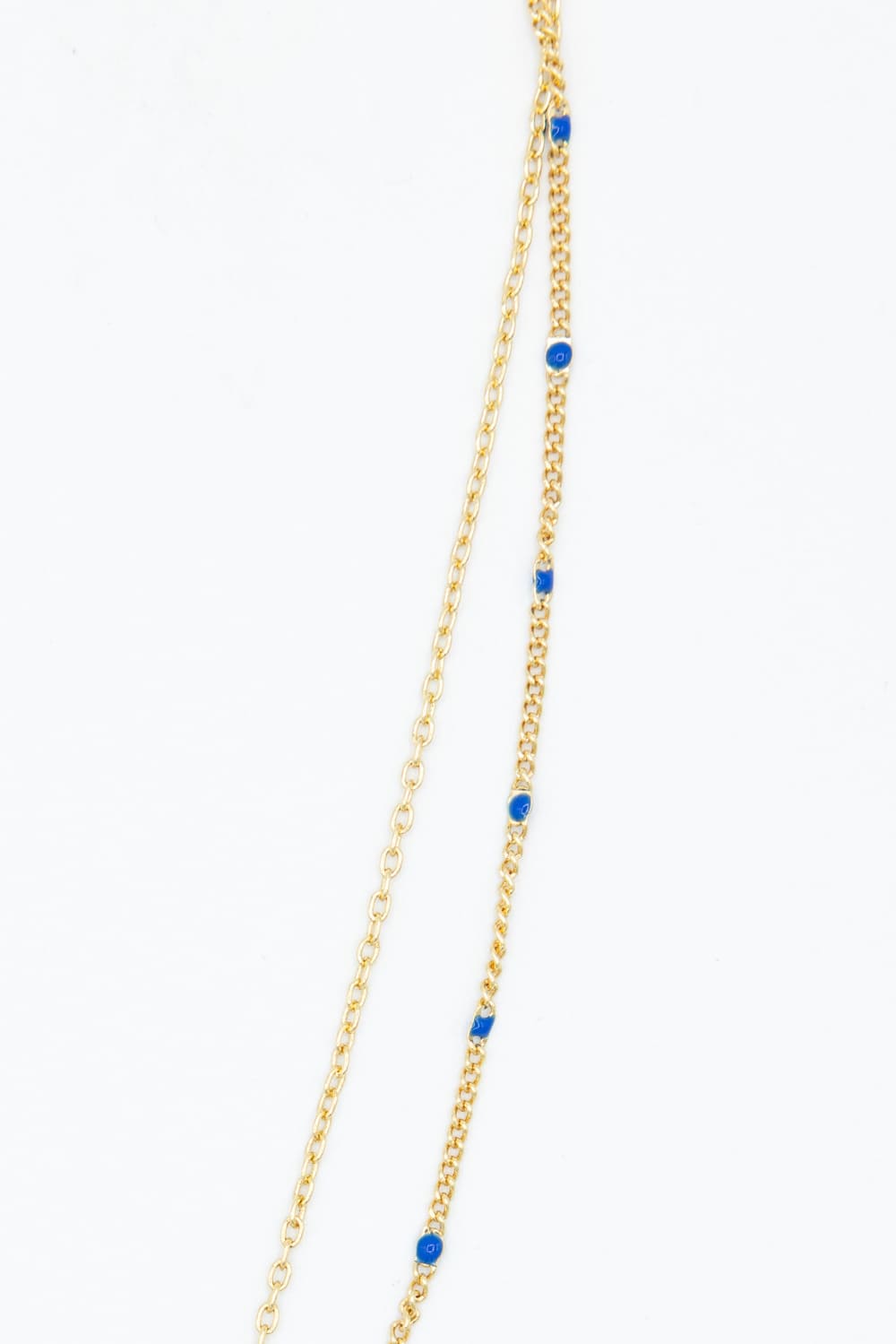 Fish Double Chain Necklace in Gold