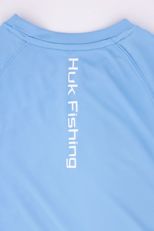 Huk Fishing Youth Pursuit Performance Crew T-Shirt for Boys in Blue
