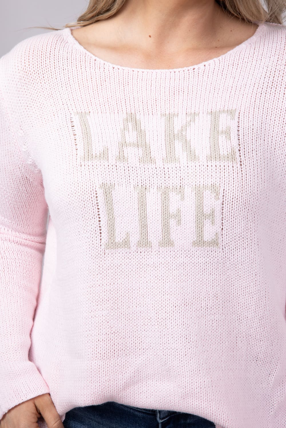 Miracle Lake Life Lightweight Sweater for Women in Blush/Beige