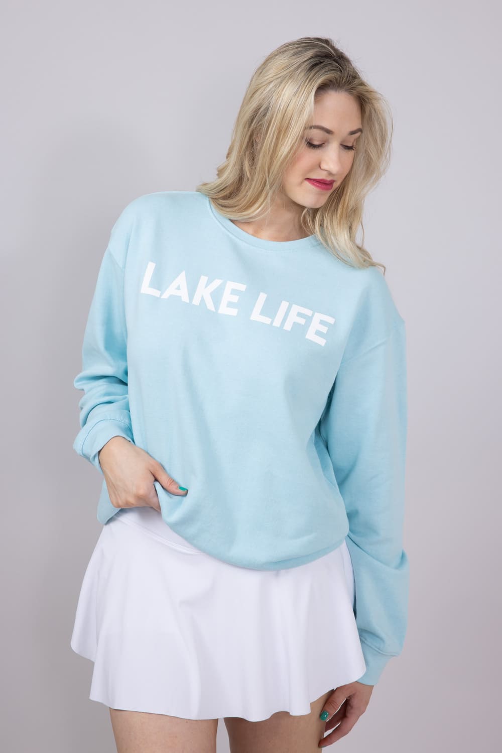 Simply Southern Womens Lake Life Sweatshirt for Women in Mint