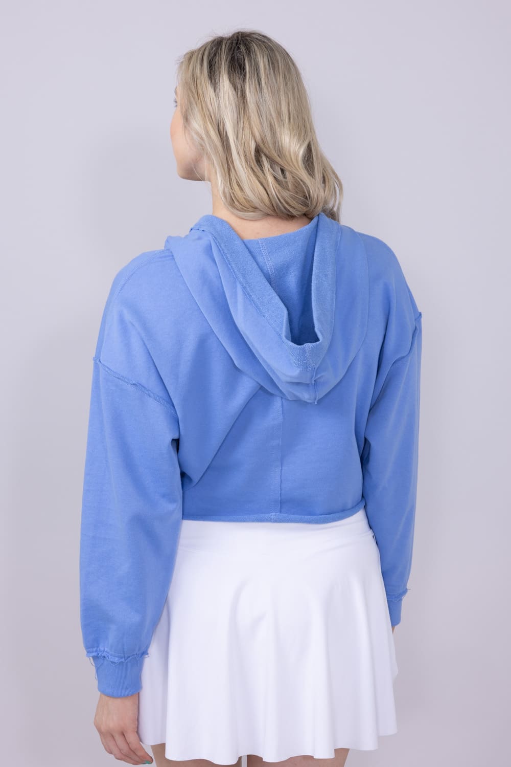 Simply Southern Womens Johnny Collar Cropped Hoodie for Women in Pool