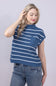Simply Southern Womens Breeze Knit Cap Sleeve Sweater for Women in Dusk Blue