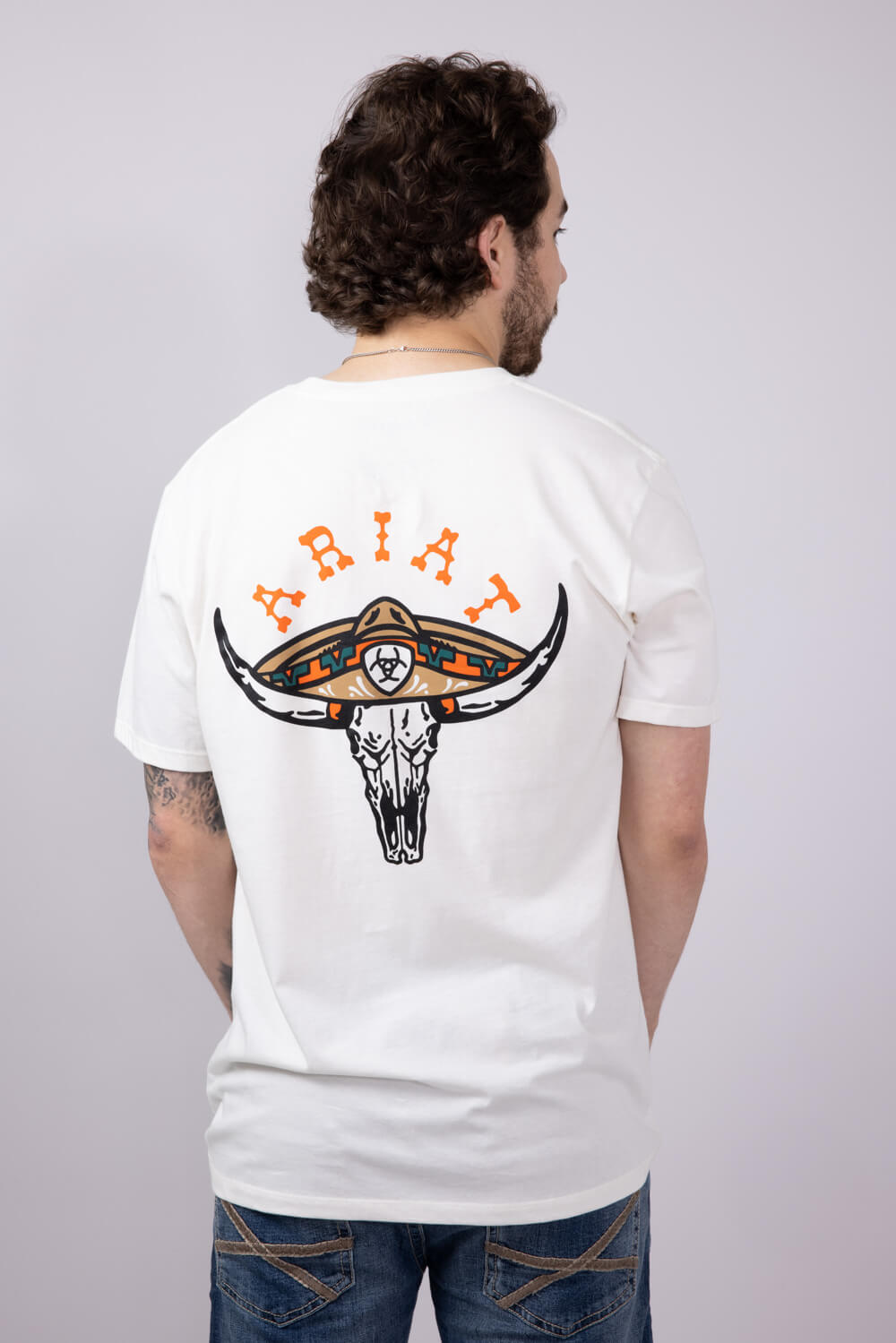 Ariat Mexicali Steerhead T-Shirt for Men in White