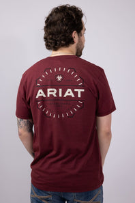 Ariat Explorer Classic T-Shirt for Men in Crimson Red Heather