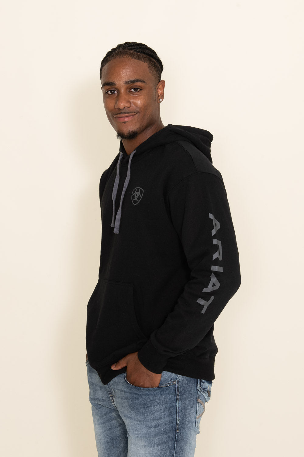 Ariat Logo Hoodie for Men in Black