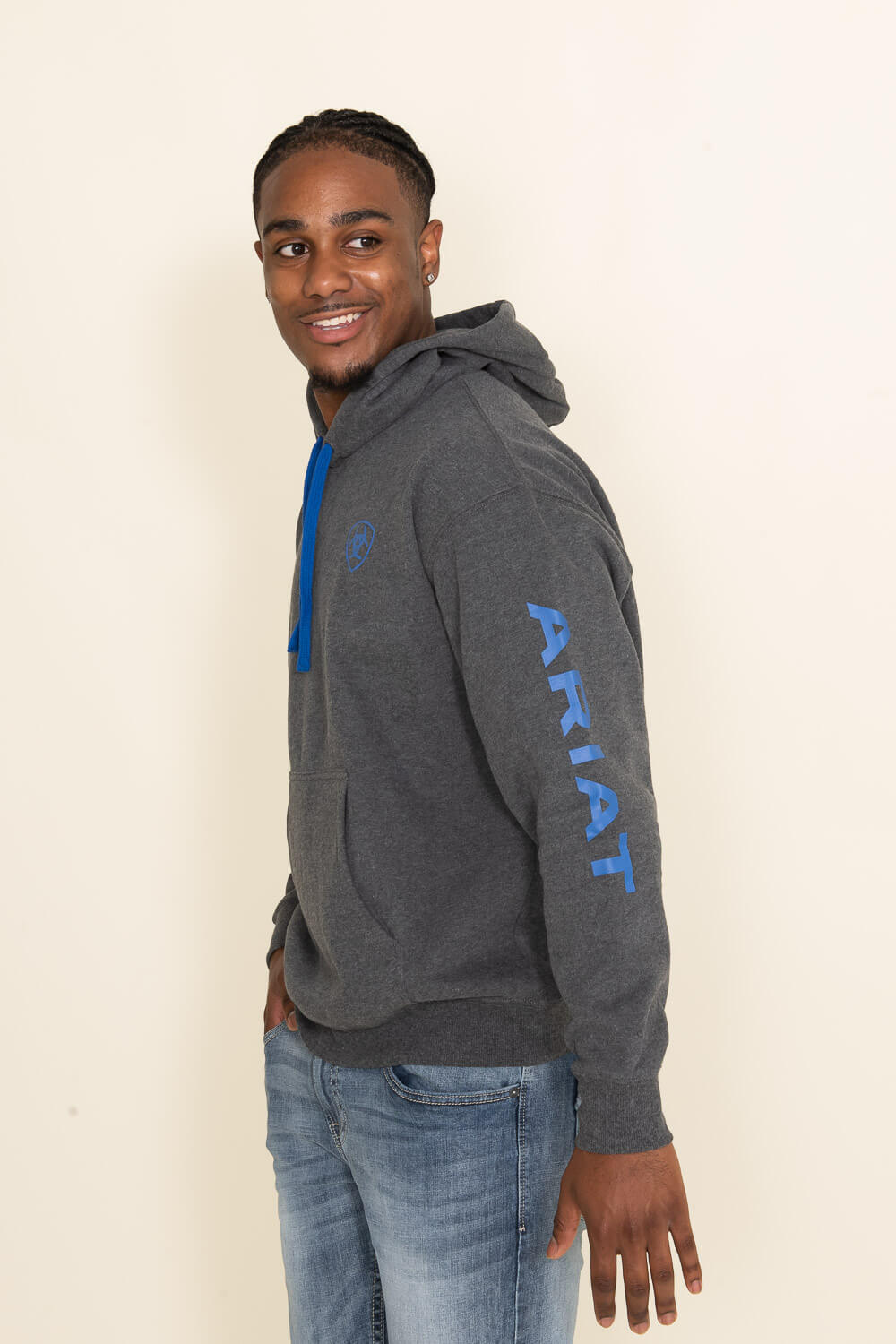 Ariat Logo Hoodie for Men in Grey