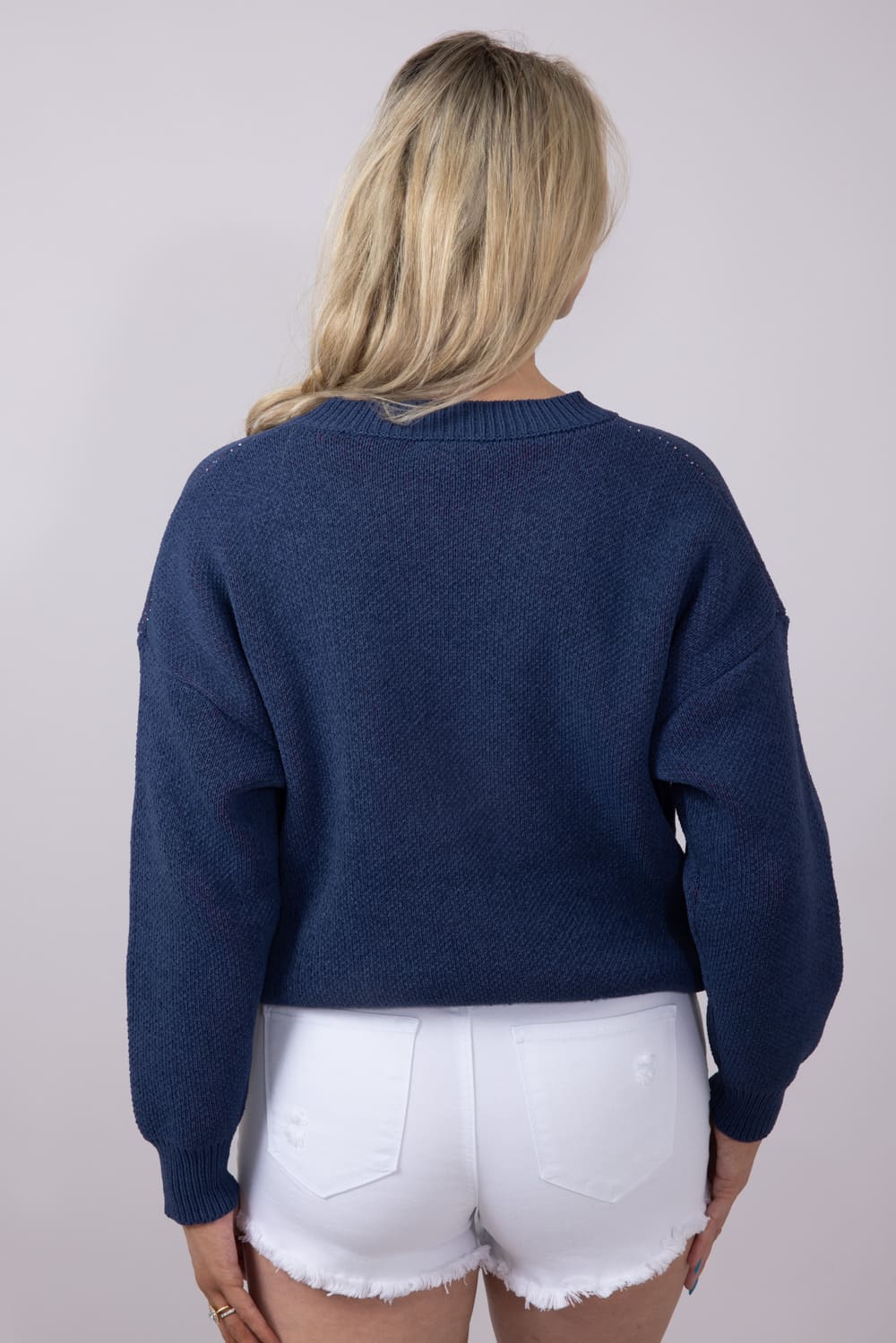 Bailey Rose Lobster Knit Sweater for Women in Navy