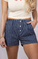 Bailey Rose Stripe Boxer Shorts for Women in Navy