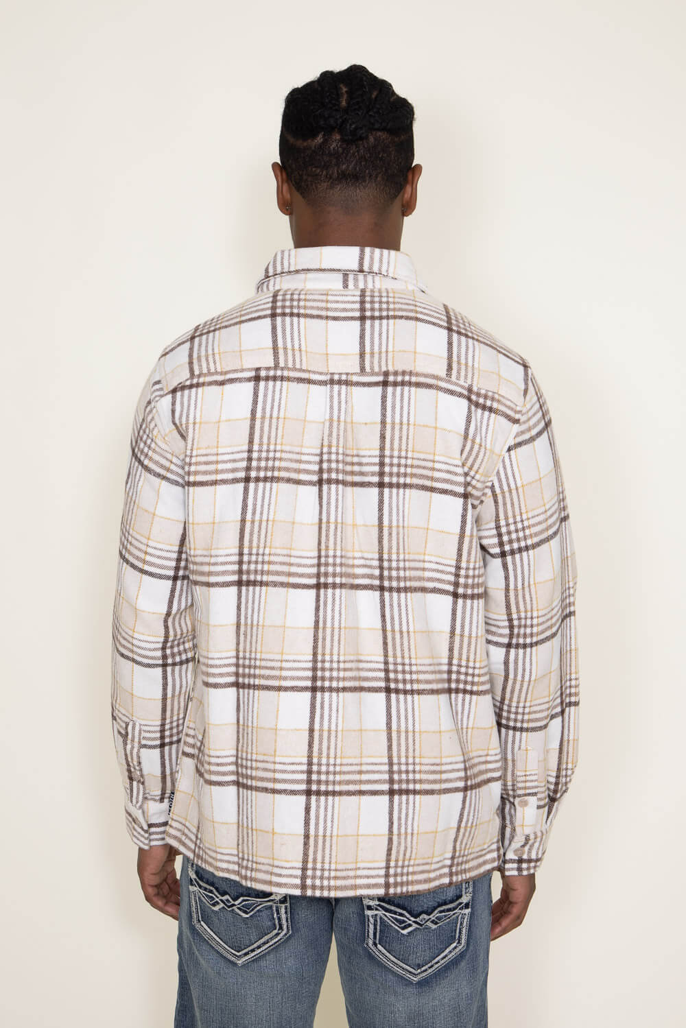 Brooklyn Cloth Heavy Flannel Shacket for Men in Cream
