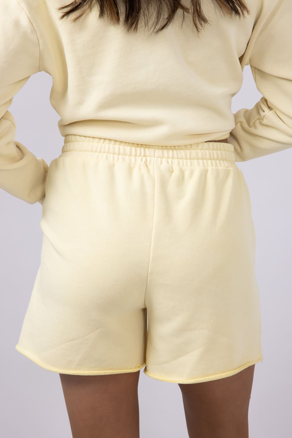 C&C California Carmen Sunwashed French Terry Shorts for Women in Yellow | 89J03125-BEIGE